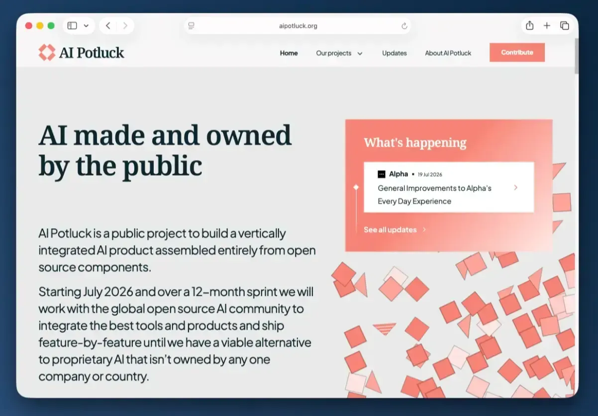 the ai potluck homepage shows more of what s happening