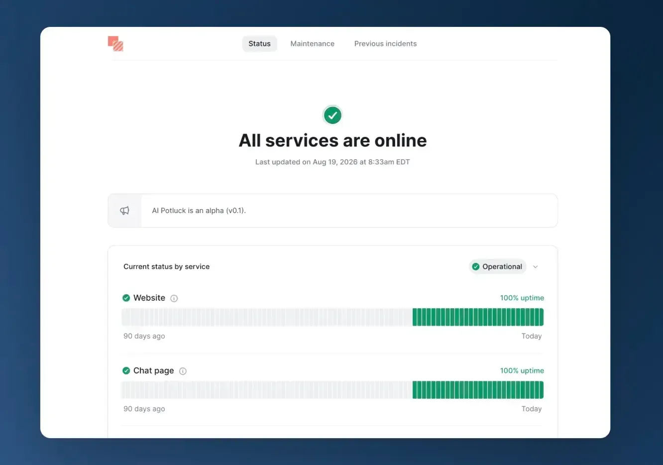anyone can check if alpha is running