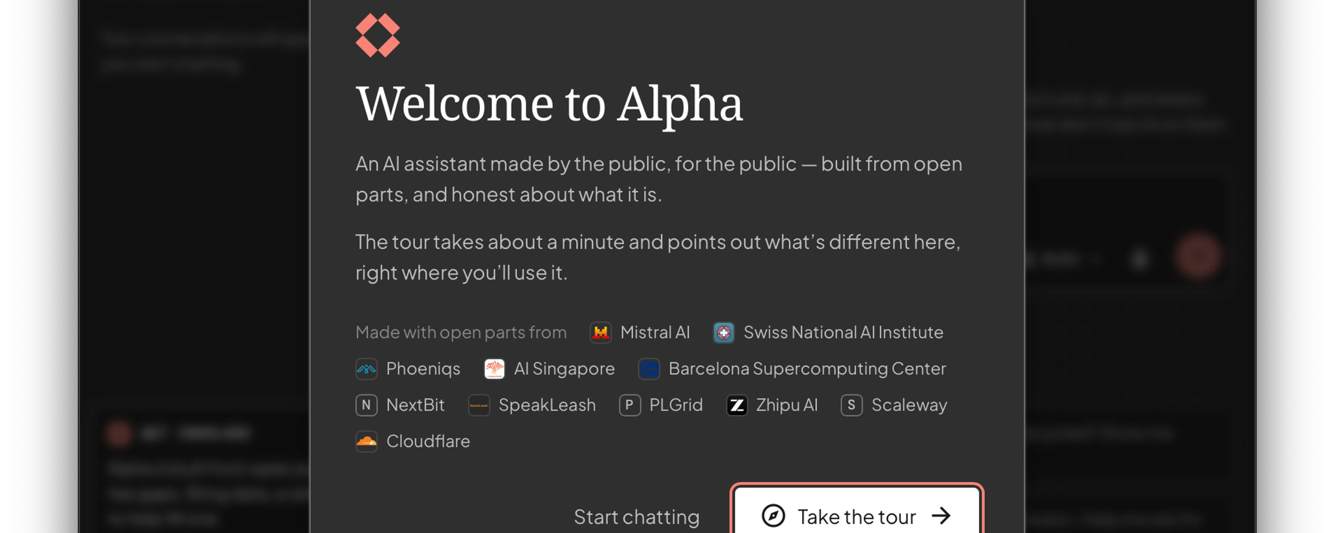 Alpha v0.2 welcome screen
